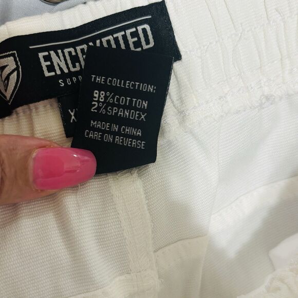 Encrypted Supply Co Shorts Mens Sz XXL White Faux Zippers Drawstring 13" inseam - Picture 6 of 7